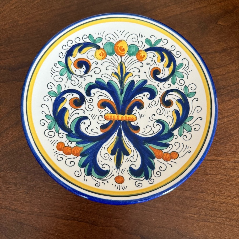 Deruta Italian Art Pottery Ricco Deruta Wall Hanging or Salad Plates 8"
